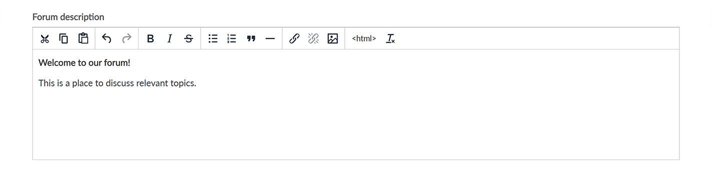 The 'Forum description' box