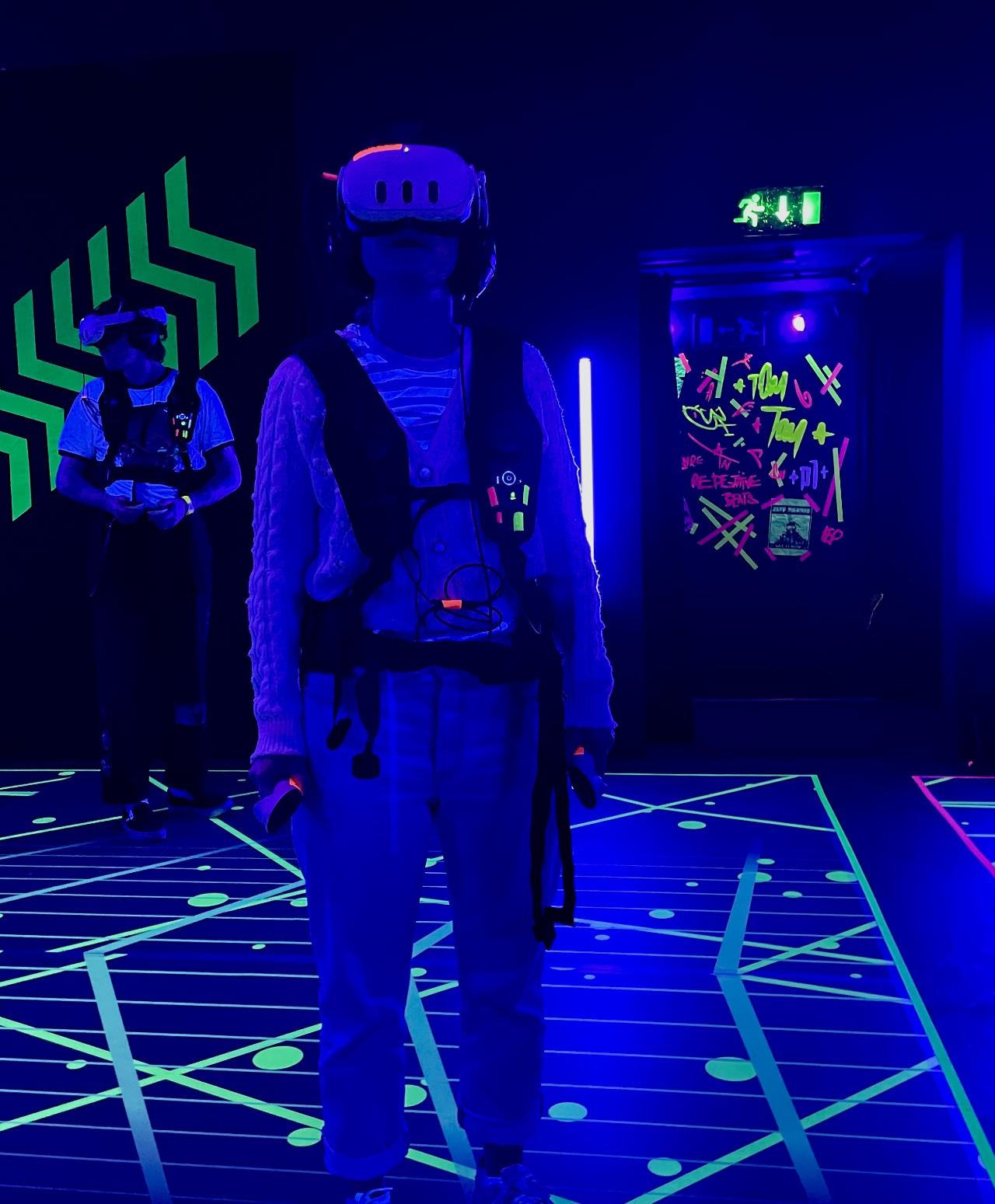 Person wearing a VR headset