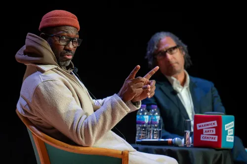 David Olusoga and Kwame Kwei-Armah seated talking