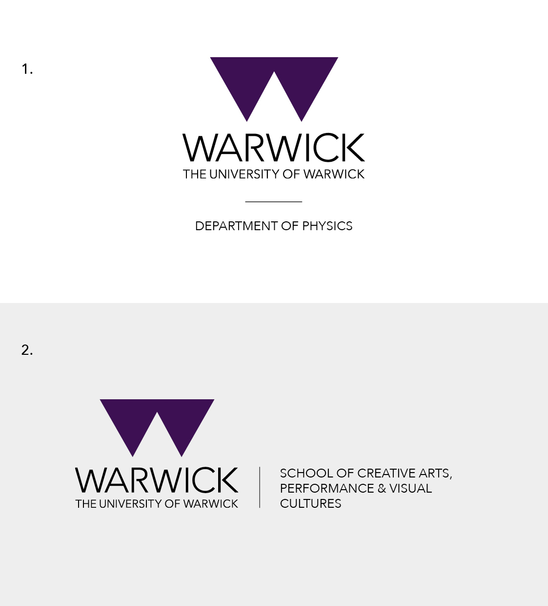 We have two options for departmental logos