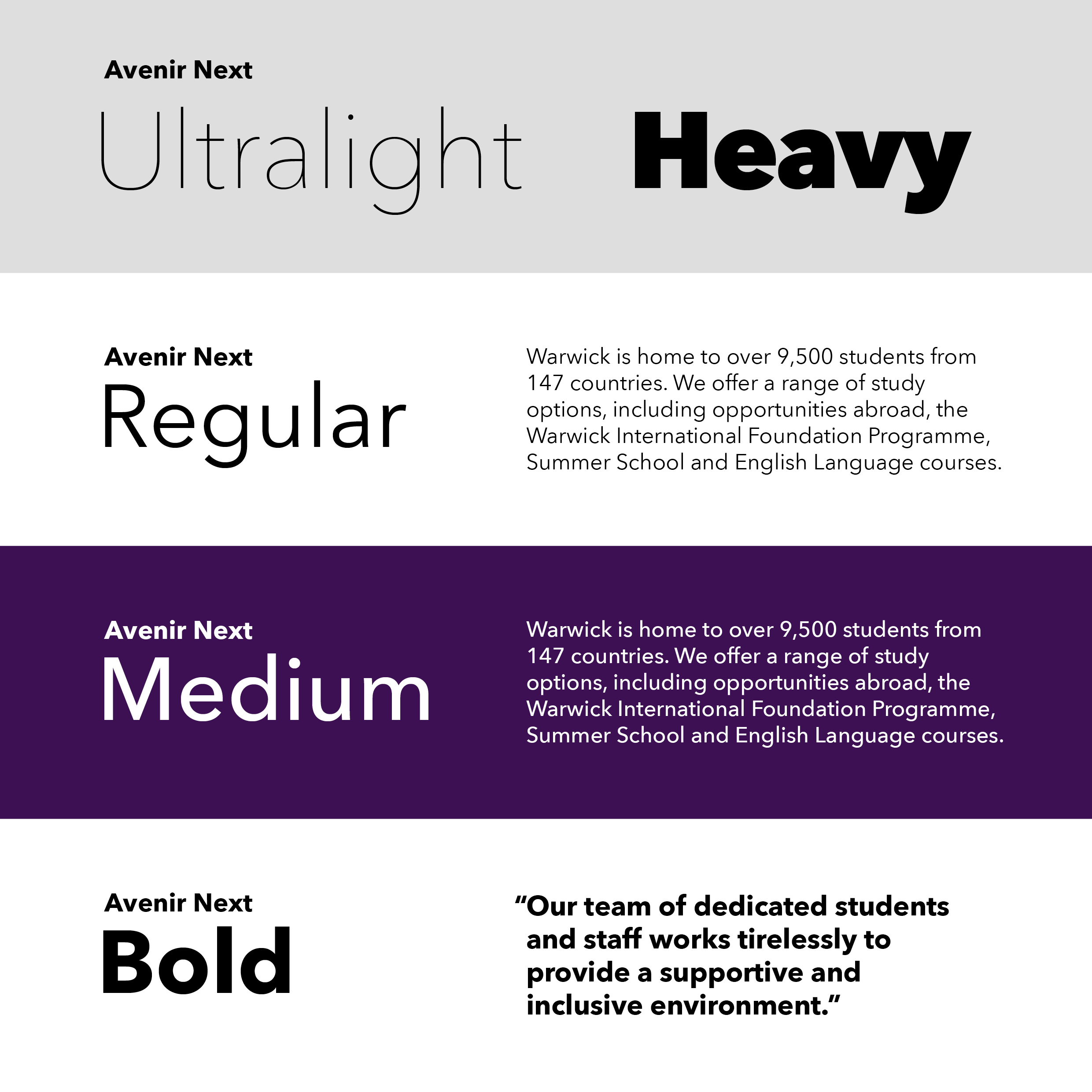 A visual guide to using our primary brand font