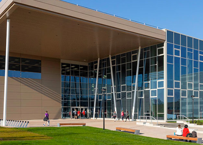 The entrance of Warwick Sports and Wellness Hub