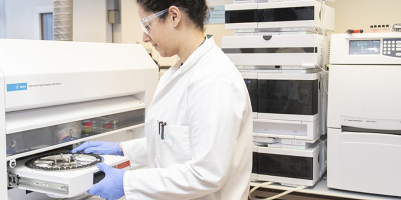 a researcher working in a lab at warwick