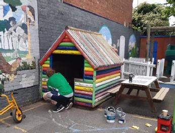 Painting in the playground
