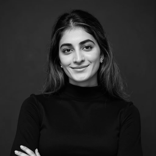 Black and white headshot of Rafia