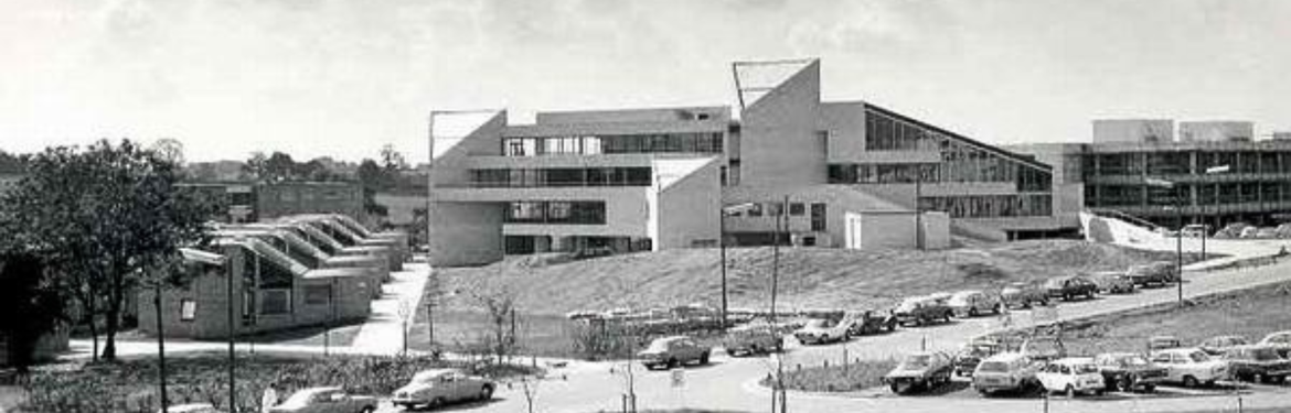 Students sat outside the Warwick Arts Centre.