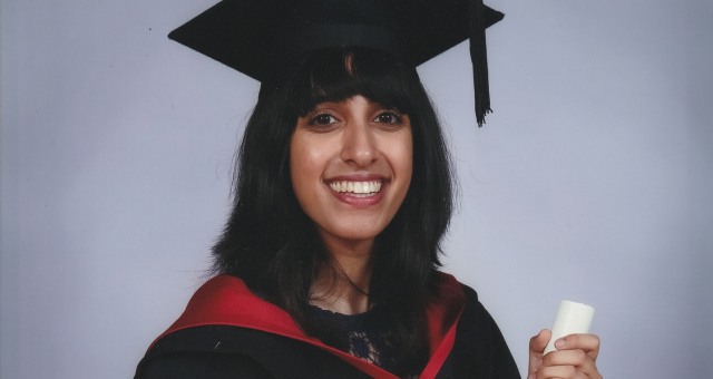 Samita in her graduation gown