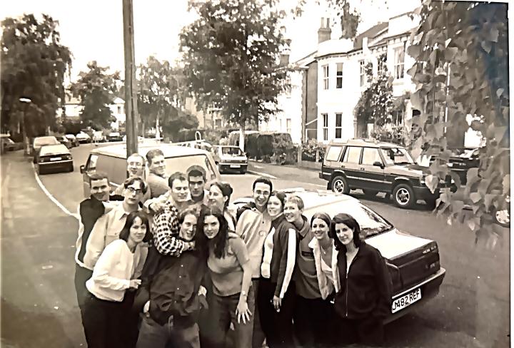 Abby and friends in a street