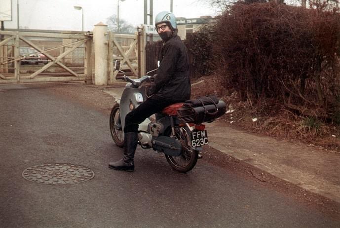 Alan Toft on a motorbike in the 60s