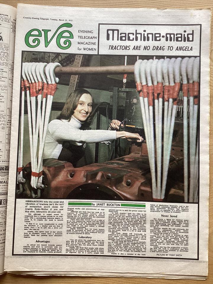 Newspaper featuring Angela
