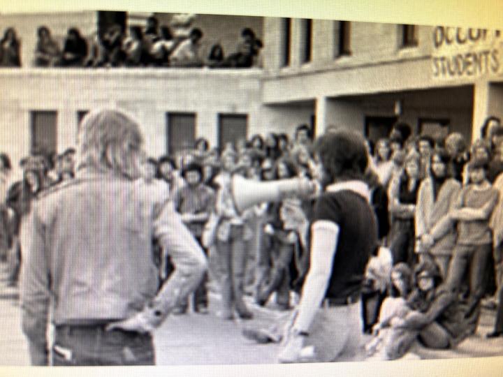 Students protesting in the 70s