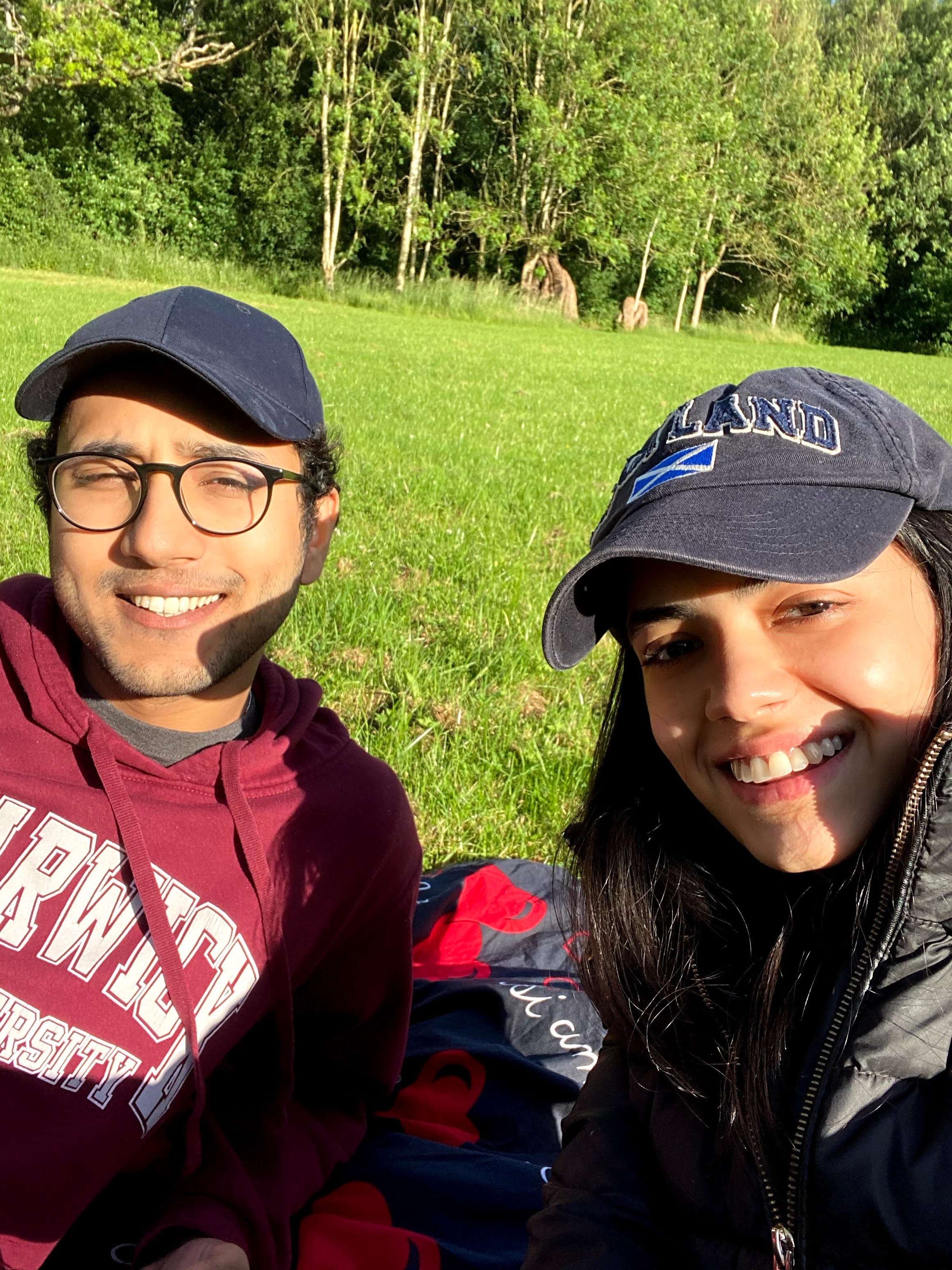 Hassan and Hamna enjoying the sunshine