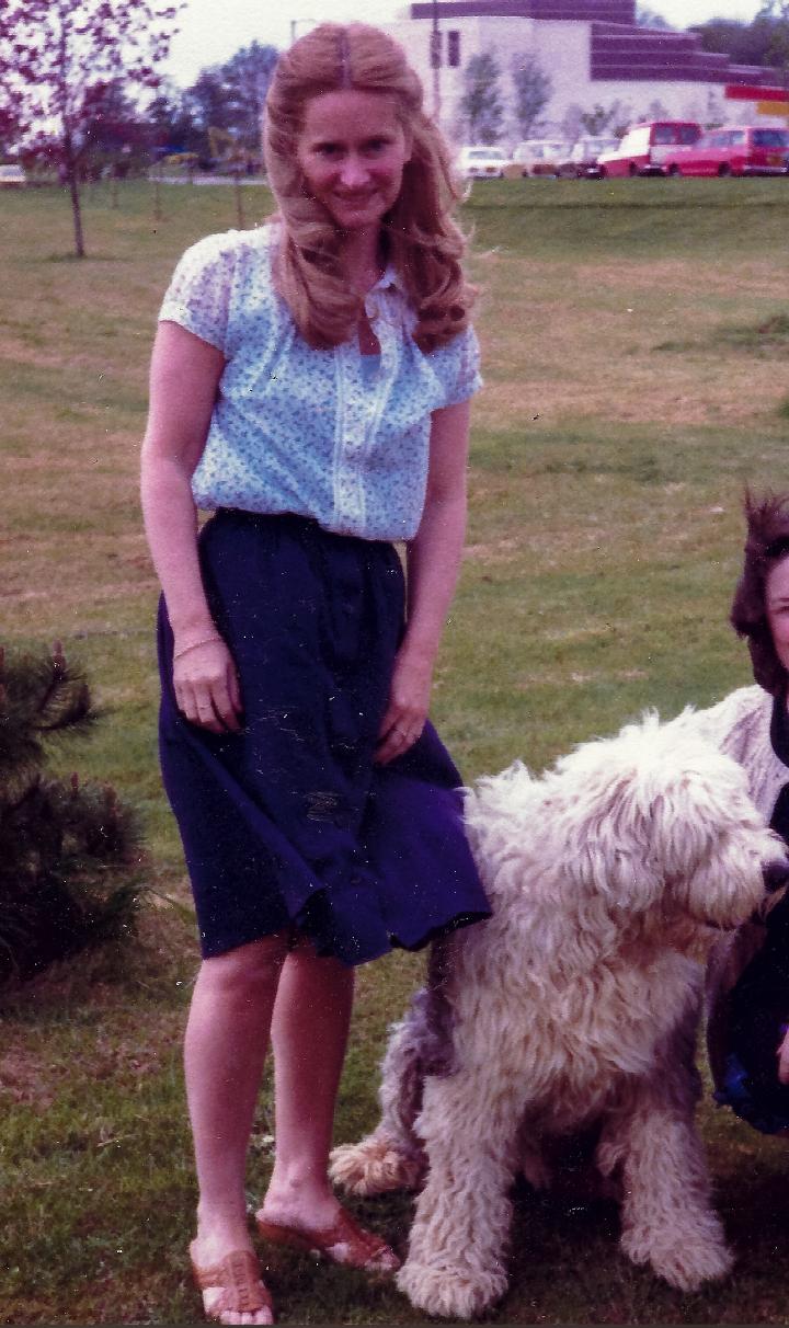 June with a fluffy dog