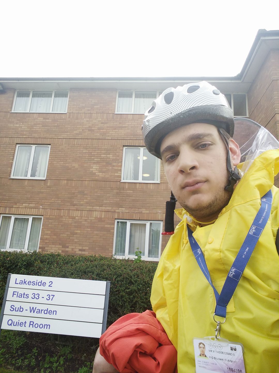 Vasileios outside Lakeside in cycle gear