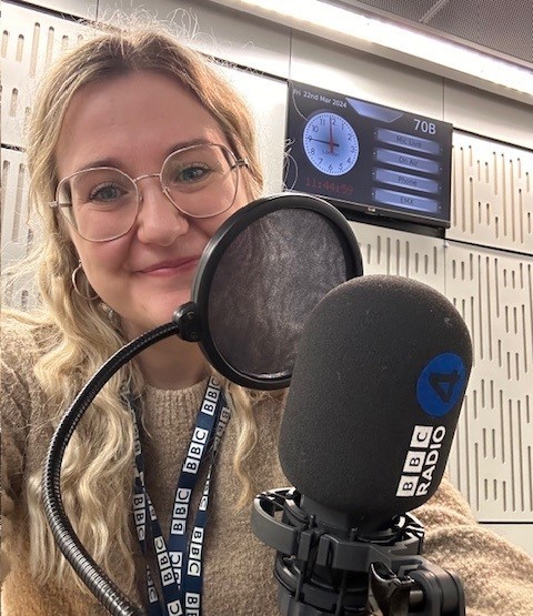 Hanna at the BBC radio