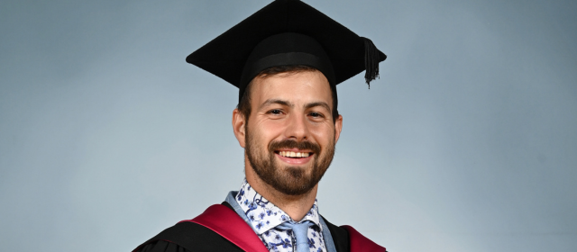 Leo in his graduation robes
