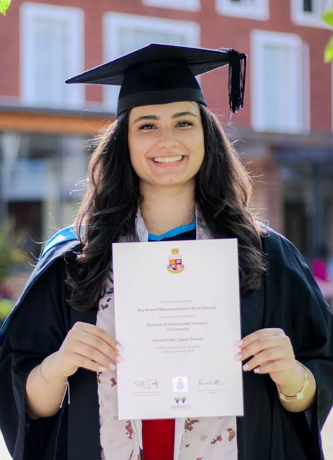 Alia in her graduation gown