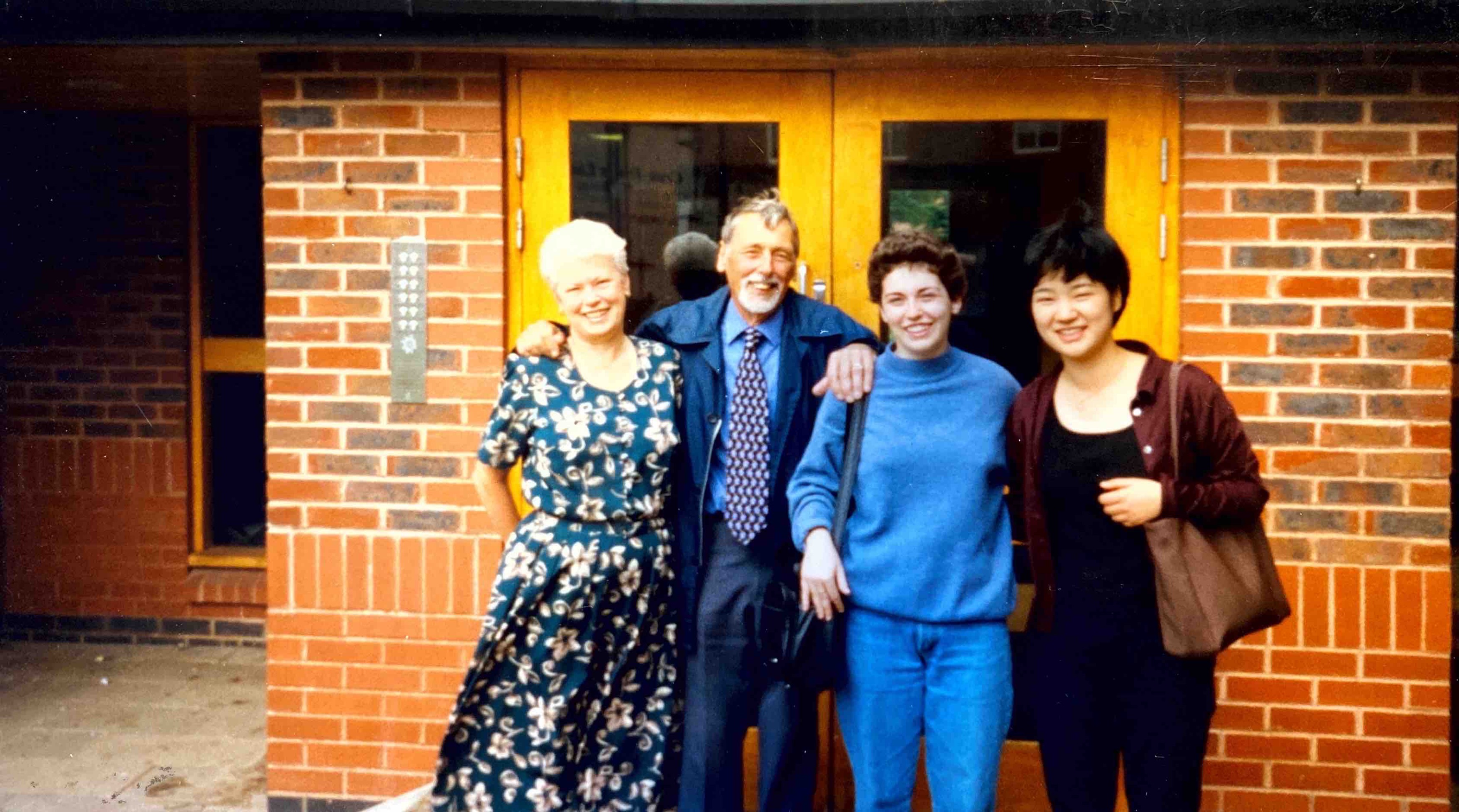 Annette, her parents and friend Nozomi outside Arthur Vic accommodation on campus.