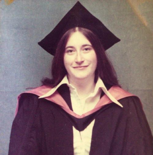 Jane's graduation photo from the 1970s