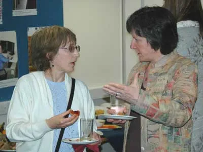 photo of discussions over lunch