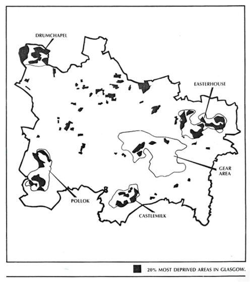 Map 2: social deprivation in glasgow 1981