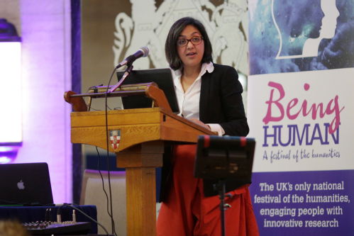 Preti presenting at the Being Human lab