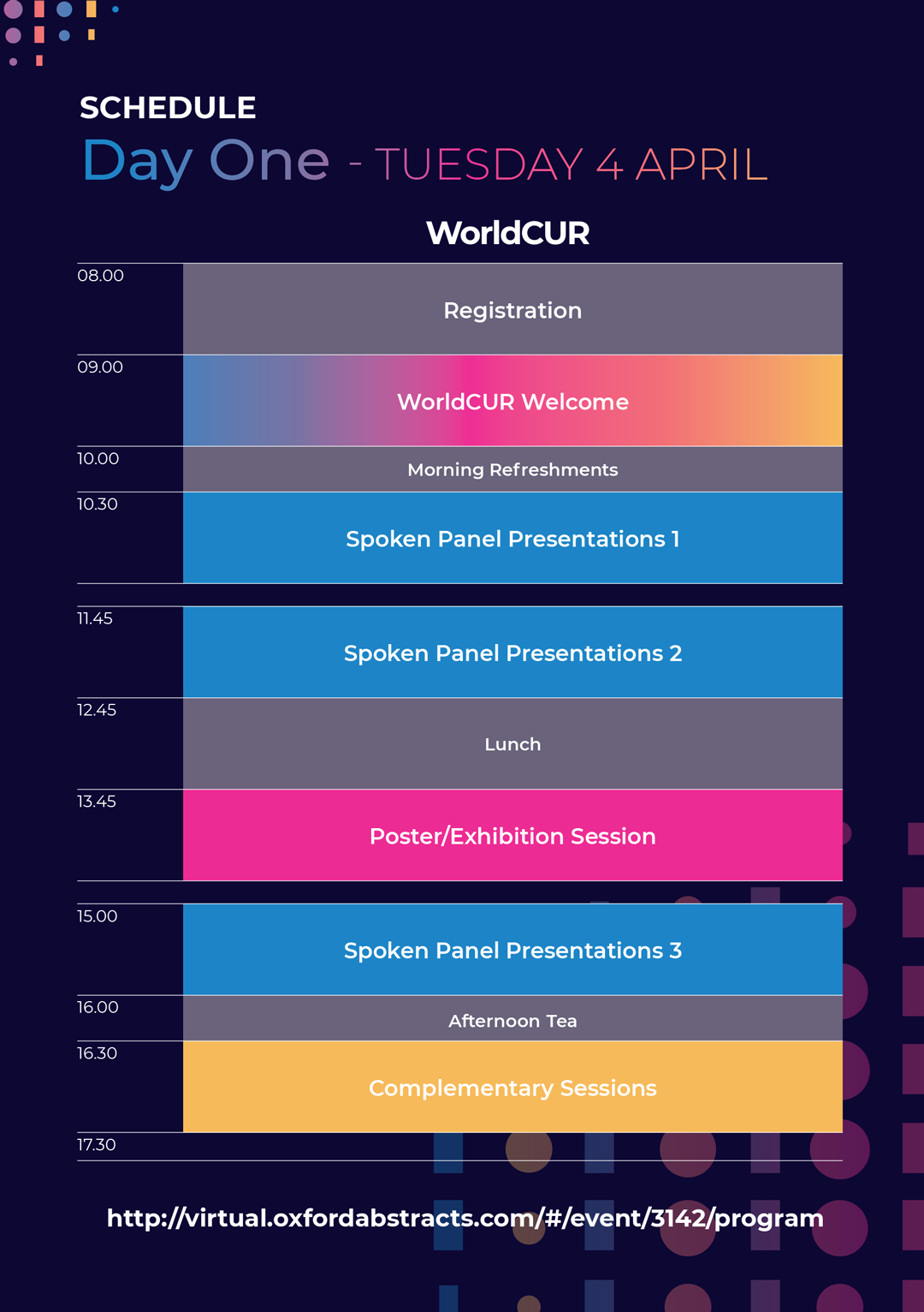 worldCUR-bCUR schedule for tuesday 4th april