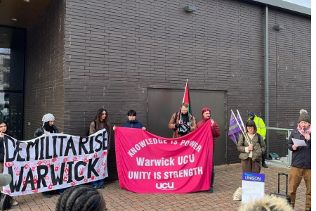 Local actions on Warwick campus to call for demilitarisation 