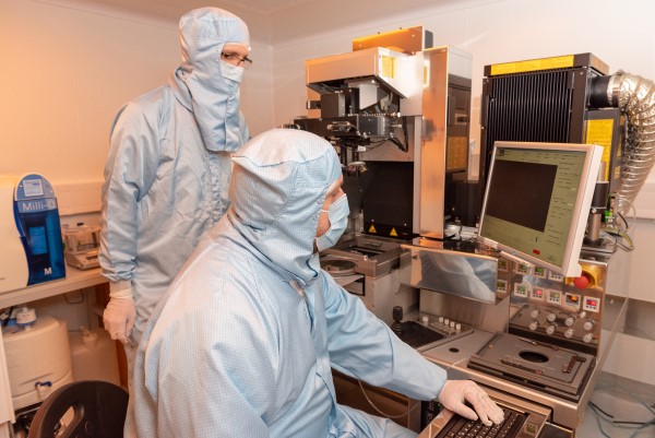 Two researchers in a lab