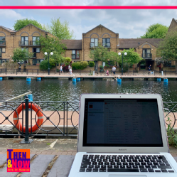 Aleja working from London, enjoying the canals and the ducks!