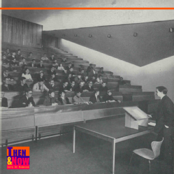 An Economic Lecture in progress in the Arts Lecture Theatre which will seat over 300. Prospectus 1967-68. Warwick Digital Collection.