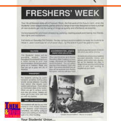 Freshers week. Warwick life 1992-93. Warwick Digital Collections