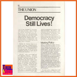 Democracy Still lives! 1974 Warwick Union Handbook. Warwick Digital Collection.