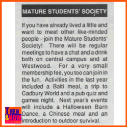 Mature Students Society. Warwick Life 1992-93. WDC