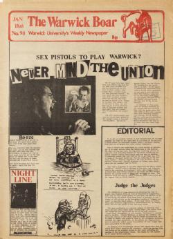 Sex Pistols. The Boar 1978, Issue 90. Warwick Digital Collection.