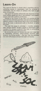 Leam-On Soc. SU Handbook, 1982-83. Warwick Digital Collection.