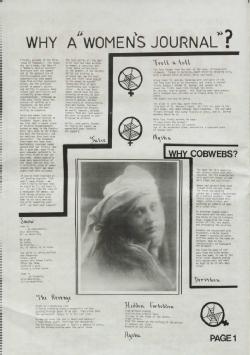 Why Cobwebs? Why was a “women’s journal” necessary? Can you identify with the feeling today? Cobwebs, The Boar, Issue 1, 1986. Warwick Digital Collection.