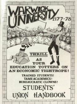 Cover of the Students’ Union Handbook of 1977-78. SU Archives.