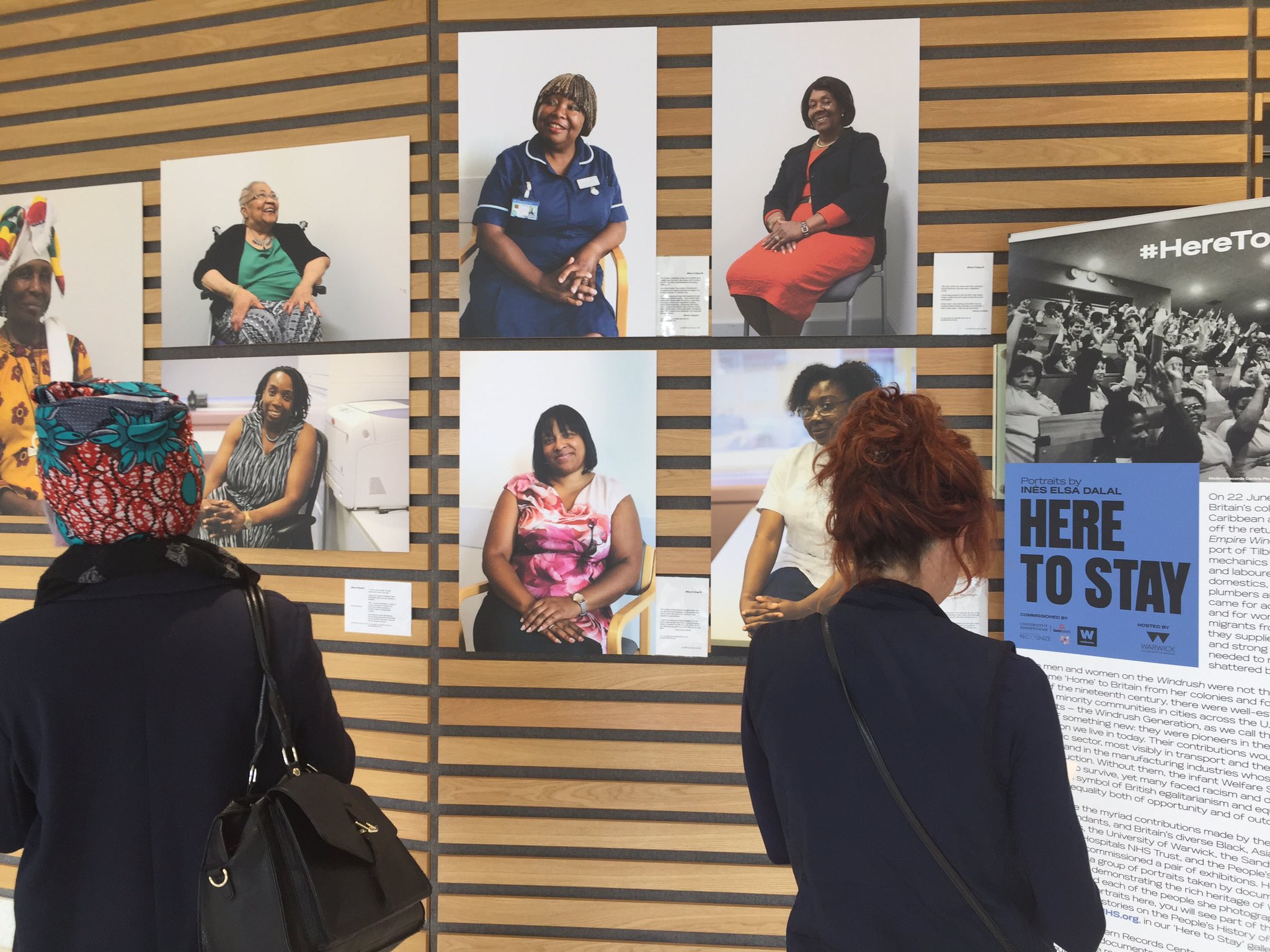 women looking at a presentation