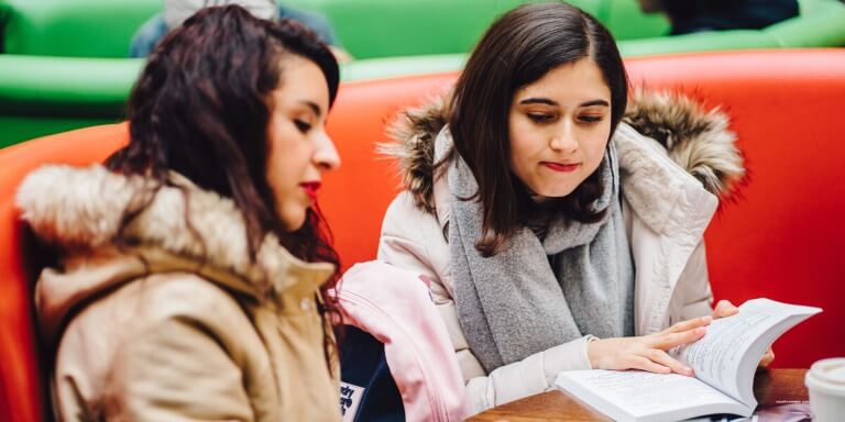 Female students studying together at the University of Warwick. 