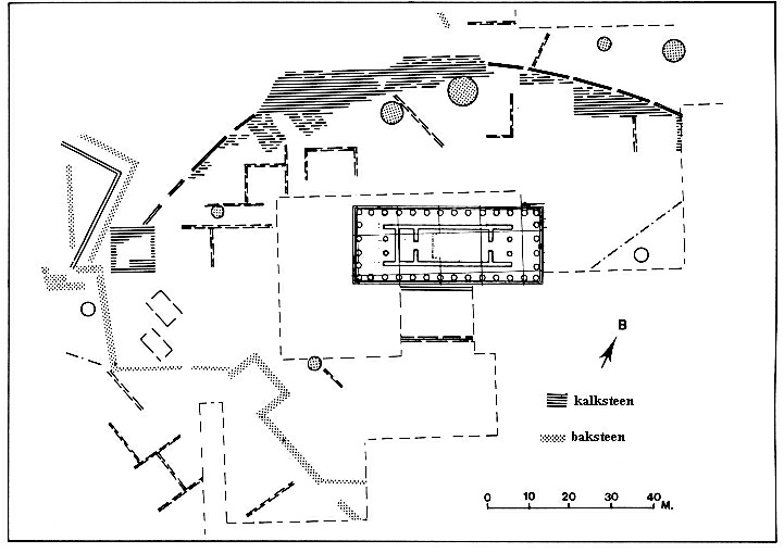 Layout of the sanctuary, on the left hand side of the temple is the adyton
