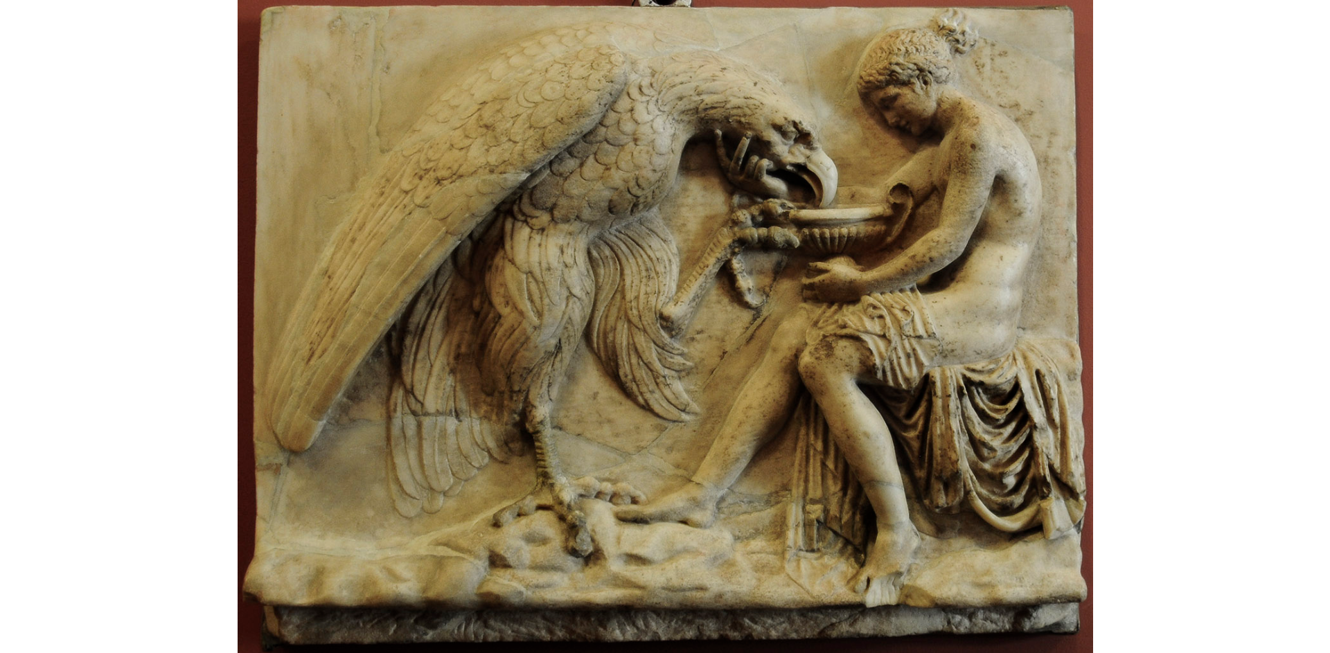 Ganymede feeding the eagle. Marble. Roman copy of late 1st cent. BCE after a Greek original.