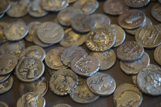 Coin hoard Market Hall Museum Warwick