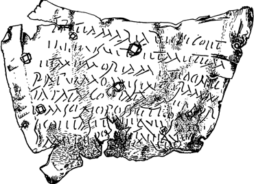 Curse tablet of Tretia Maria - drawing