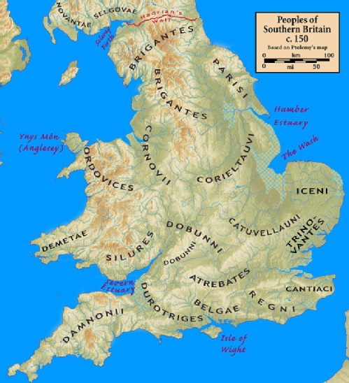Map of Iron Age Tribes in Britain