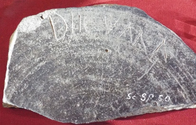 Bowl scratched with the name of a child, DECVMA