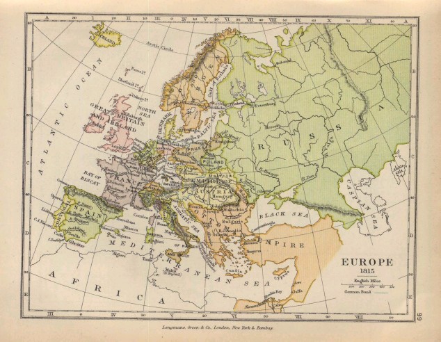 Map of Europe in 1815