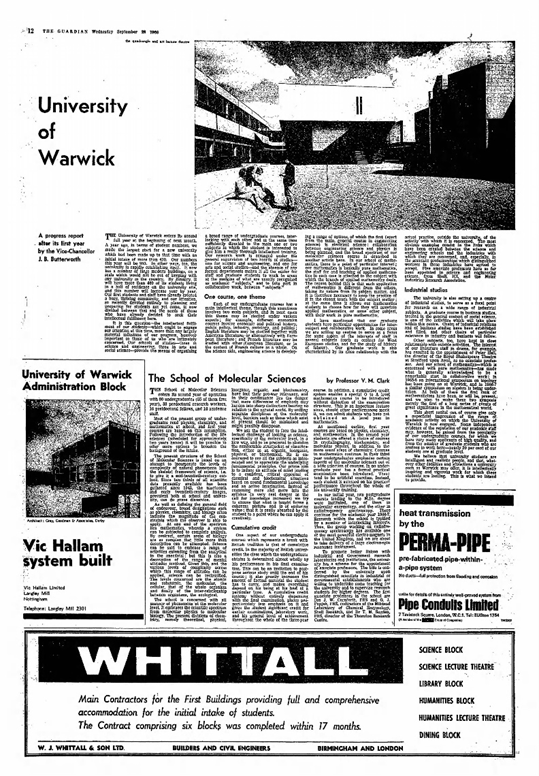 The Guardian 1966 on the opening of Warwick.