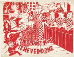 'Women's work is never done' See Red Poster