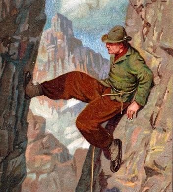 1920s poster painting of alpiniste